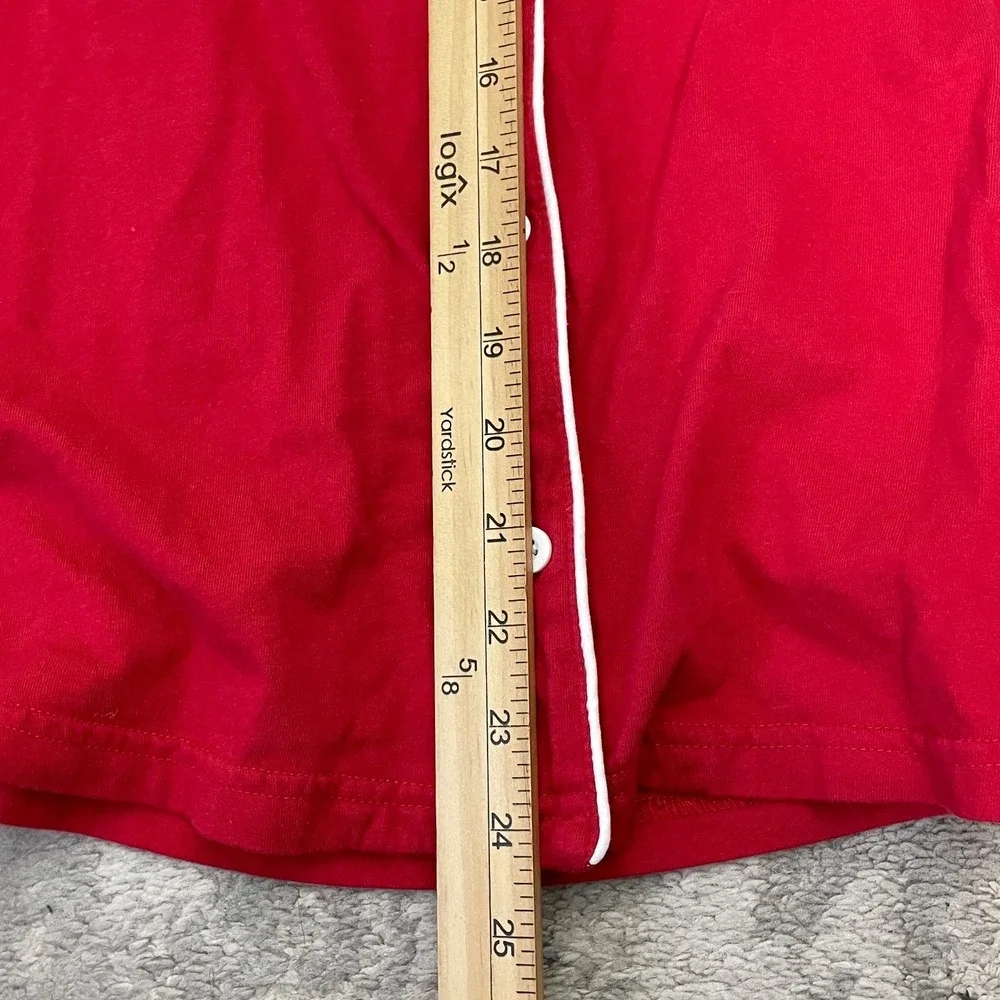 Dreamy By Lubot Pajama Set Womens Medium Red Pants Long Sleeve Top 100% Cotton‎